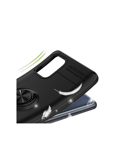 Xiaomi Redmi Note 9 4G Kılıf Yüzüklü Tam Korumalı Silikon Kapak