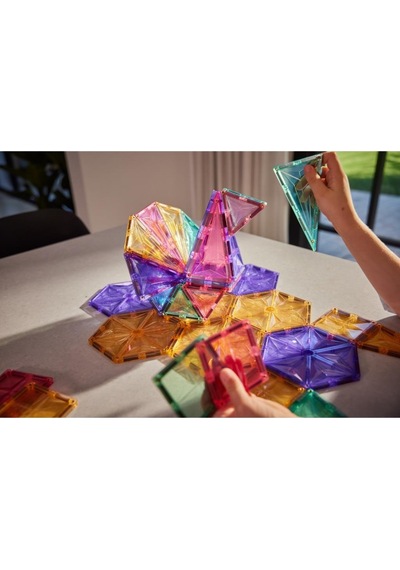 Cleverclixx Geo Pack Manyetik Bloklar, Pastel 45 Parça