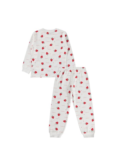 Civil Girls Kız Çocuk Çilek Desenli Pijama Takımı Süprem-süprem Uzun Kol Okul Kreş Ve Günlük Kullanım - Ekru Civil Girls Kız Çocuk Çilek Desenli Pijama Takımı Süprem-süprem Uzun Kol Okul Kreş Ve Günlük Kullanım - Ekru