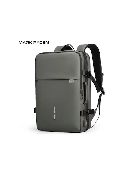 Mark Ryden Pathrato Laptop Yeşil Renk Sırt Çantası Kilitli Usb Şarj Kitli Genişletilebilir Çanta Mr8 siyah