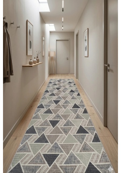 Villadia Home Textile Modern Desen Baskılı Kaymaz Taban Elit Şık Dört Mevsim Yıkanabilir Halı Yolluk Oturma Salon Odası Mavi