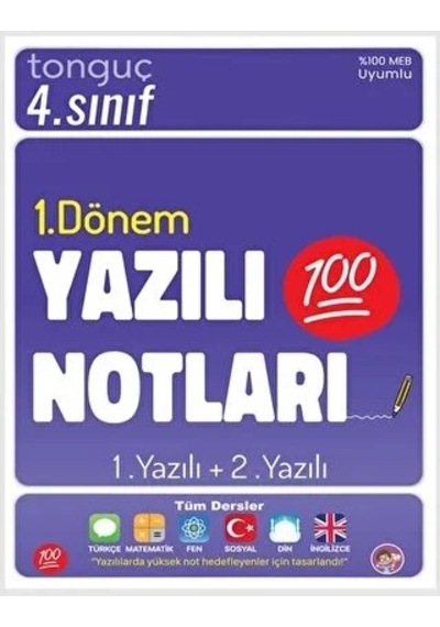 Tonguç 4.sınıf 1.dönem Yazılı Notları Cep Boy