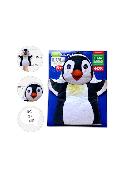 Tox Penguen Vahşi Hayvanlar Keçe El Kukla T122 . Eğitici Oyuncak