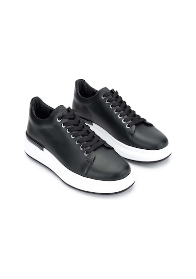 Tamer Tanca Erkek Hakiki Deri Siyah Sneakers & Spor Ayakkabı 381 19669 Erk Ayk Y24 Sıyah Siyah