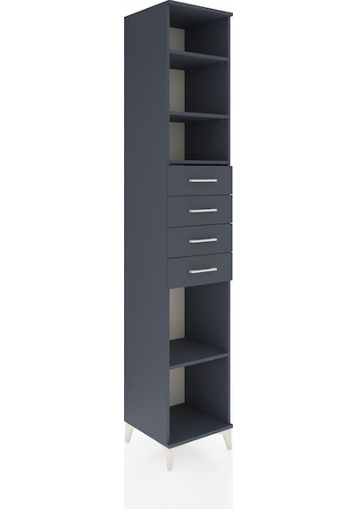 Hyperion Dolap 4 Raflı 4 Çekmeceli 44x44x243 Antrasit-antrasit Antrasit