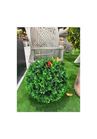 Top Şimşir Yapay Çiçek, Yapay Ağaç Dekorasyon Bitkisi, 35 Cm Çap, Yeşil Diğer