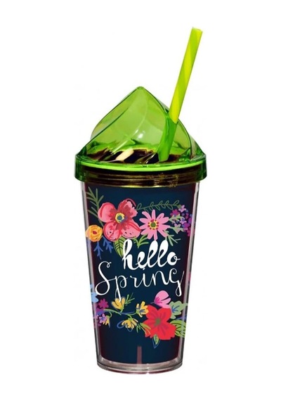 Herevin Desenli Çift Kat Pipetli Brdk-hello Spring 540 Cc 161349-003 Çok Renkli