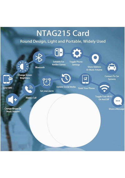 Koodmax - 10 Adet - Ntag215 Nfc Coin Kart 13.56mhz 504 Byte 25mm - Yeniden Yazılabilir Tagmo Amiibo Uyumlu