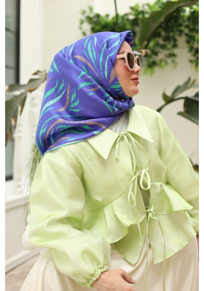 Silk Home Saks Vizon Desenli Tivil İpek Eşarp 11432-01 Çok Renkli