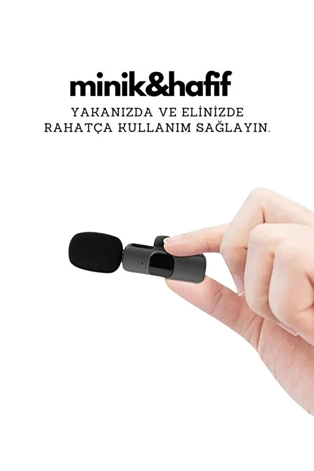 Kablosuz Yaka Mikrofonu 2in1 Mikrofon Type-c Şarjlı 2 Adet