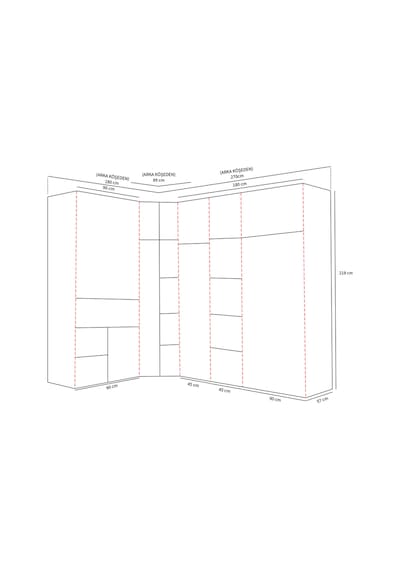 Ren Köşe Gardırop %100 Mdf Bej