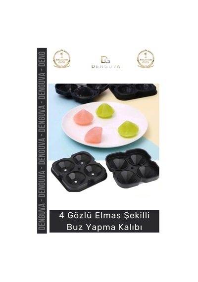 Buzkalıbı Silikon Kokteyl Sunum Gı Uyumlu Esnek Dayanıklı Elmas Şekilli Buz Yapma Kalıbı Buzluk - 2 Çok Renkli