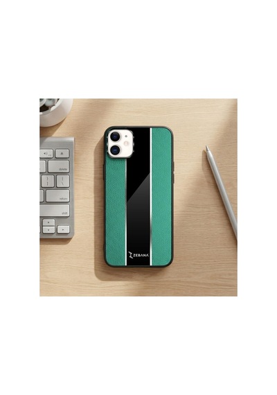 Apple İphone 12 Uyumlu Kılıf Premium Deri Kılıf Yeşil
