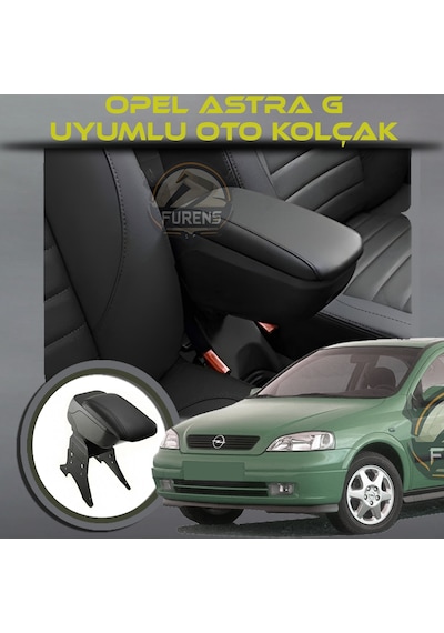 Opel Astra G Uyumlu Kol Dayama Ve Kolçak Sürgülü Bardaklıklı Ayarlanabilir Siyah Deri