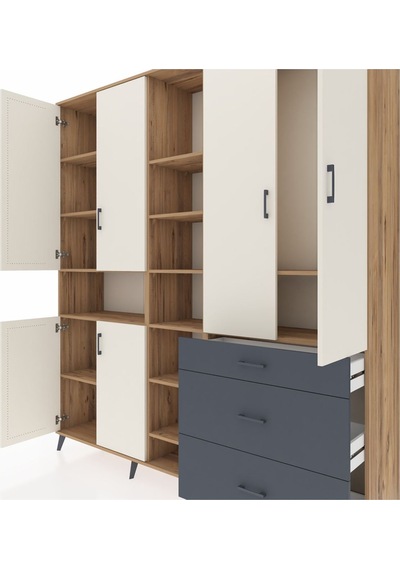 Hyperion Dolap 13 Raflı 3 Çekmeceli 6 Kapaklı 220x44x243 Çam-aytaşı/antrasit Çok Renkli Hyperion Dolap 13 Raflı 3 Çekmeceli 6 Kapaklı 220x44x243 Çam-aytaşı/antrasit Çok Renkli