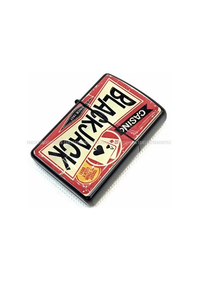 Black Jack Casino Mat Siyah Kapaklı Benzinli Çakmak