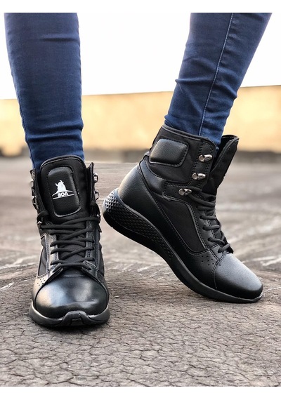 Boa Ba0600 Bağcıklı Siyah Boksör Unisex Spor Postal Bot Siyah