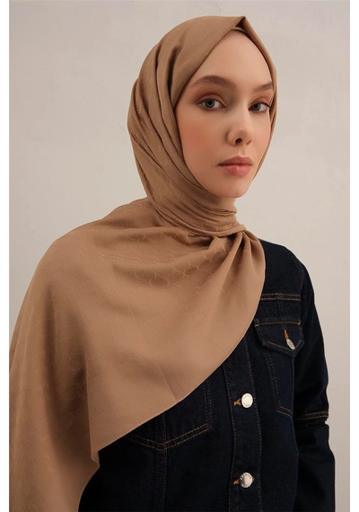 Armine Link Desen Bambu Cotton Şal 2 Sütlü Kahve