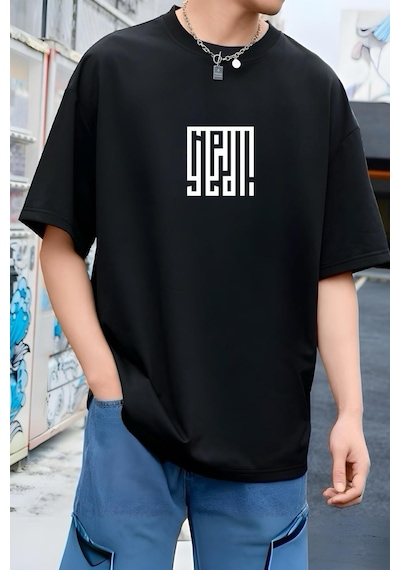 Yeah 02 Ön Baskılı Bisiklet Yaka Erkek Tshirt 001