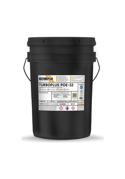 Restoreplus Turboplus Poe-32 Yüksek Performanslı Tam Sentetik Kompresör Yağı 20 L