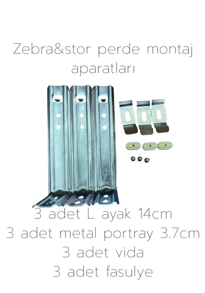 Zebra&stor Perde Duvar Montaj Aparatları 3.7cm Gri