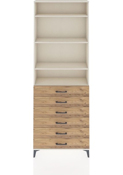 Arges Dolap 4 Raflı 6 Çekmeceli 88x30x243 Aytaşı-çam Aytaşı