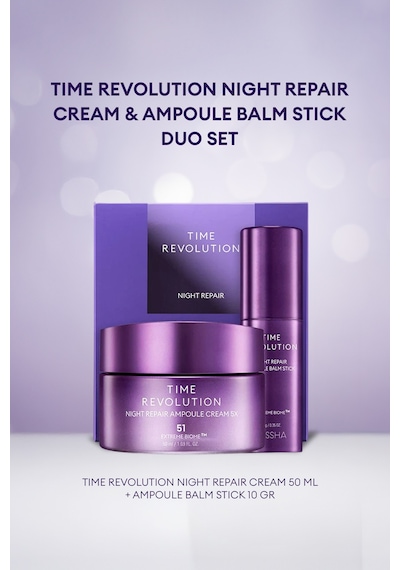 Missha Total Bakım Kremi & Balm Stick Time Revolution Night Repair Cream & Balm Duo Set