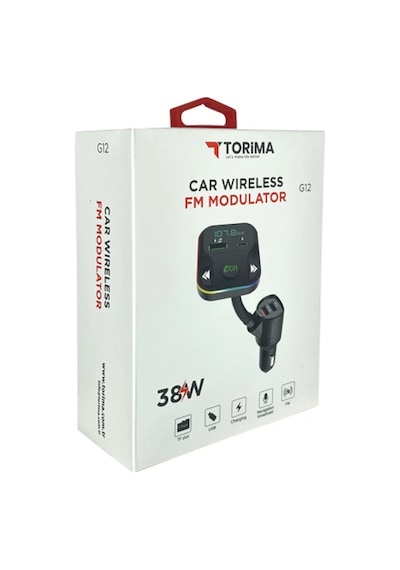 Torima G12 Bluetoot Fm Transmitter Fm Verici 38w Pd Giriş Microsd Kart Girişi