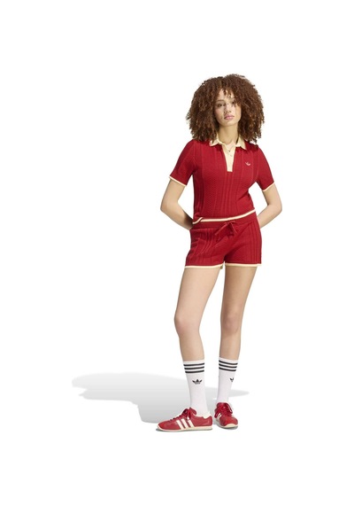 Kr7060-k Adidas Polo Sh Sleeves Kadın T-shirt Kırmızı Kr7060-k