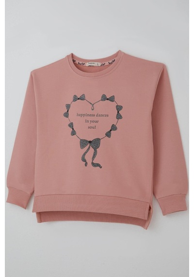 Breeze Kız Çocuk Sweatshirt Simli Kurdeleli Kalp Baskılı 9-14 Yaş, Gülkurusu Gül Kurusu Breeze Kız Çocuk Sweatshirt Simli Kurdeleli Kalp Baskılı 9-14 Yaş, Gülkurusu Gül Kurusu