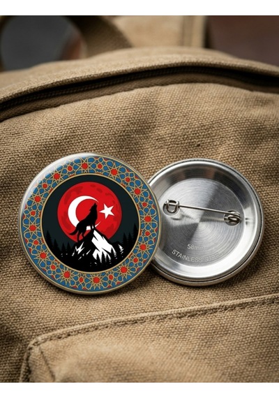 Fikart Şanlı Türk Bayrağı Ve Vatansever Özel Koleksiyonu 5'li Paket 58mm Buton Rozeti Seti Çok Renkli