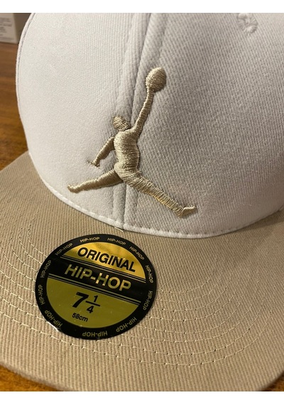 Air Jordan Beyaz Bej Renk Hiphop Snapback Rapper Basket Cap Şapka Beyaz