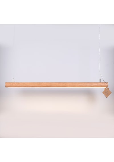 Silindir Meşe Modern Ahşap Aydınlatma - Minimal Led Sarkıt Avize Meşe