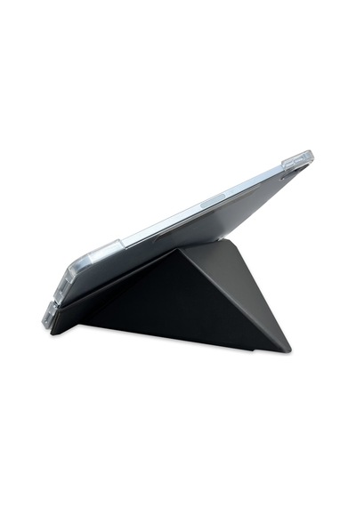 Apple Uyumlu iPad  Pro 13 2024 Raptic Clear Folio Airbagli Şeffaf Kapaklı Katlanabilir Standlı Kılıf Siyah