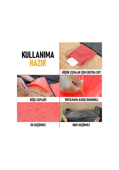 Haegs Cep Yer Örtüsü, Piknik Örtüsü Kamp Matı, Plaj Yer Örtüsü, S Kum