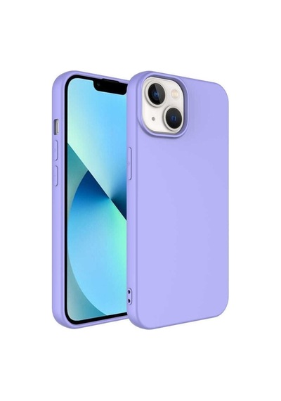 Iphone 14 Plus Kılıf Uyumlu Renkli Içi Kadife Silinebilir Logosuz Kapak Colr16466-lila