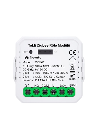 Zigbee Ac Dc Kuru Kontak Röle Tuya, Smart Life Uyumlu