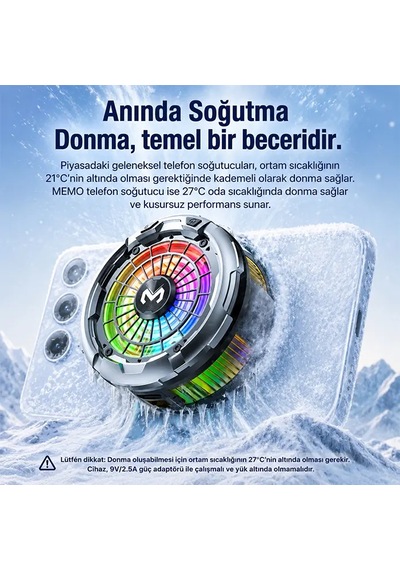 Memo Cx26 Ultra 30w Manyetik Telefon Soğutucu Rgb Magsafe Mobil Oyun Soğutucusu Yapay Zeka Destekli- 5775