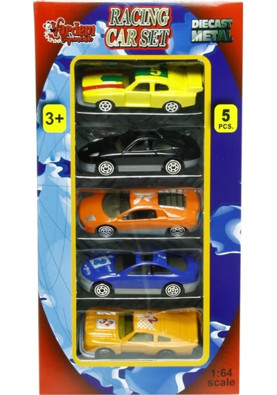 Vardem Oyuncak 5'li Diecast Metal Yarış Arabası Seti 1:64 Ölçek 7 Cm Çok Renkli