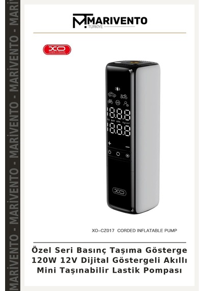 Özel Seri Basınç Taşıma Gösterge 120w 12v Dijital Göstergeli Akıllı Mini Taşınabilir Lastik Pompası