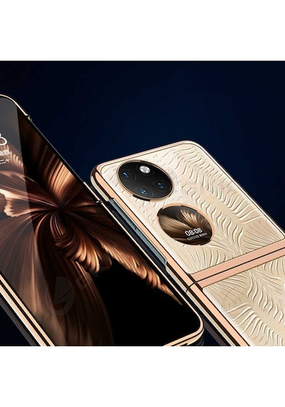 Huawei P50 Pocket Kılıf Pazarplus Kıpta Kılıf Gümüş