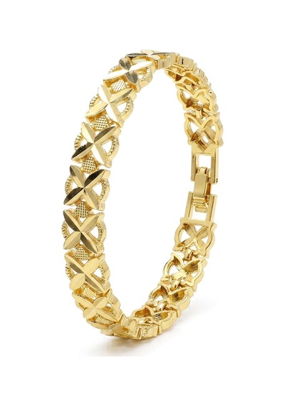 Premium Şık Ve Parlak Clovera 24k Gold Kaplama 8 Mm Kadın Bijuteri Bileklik 3183kbv5d2 18cm Altın