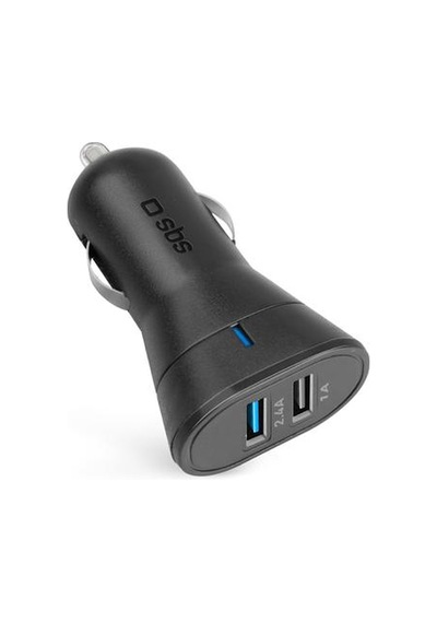 Sbs Mini Araç Şarj Cihazı 12/24V 2400 Mah 2 Usb Çıkışı Siyah Tecr