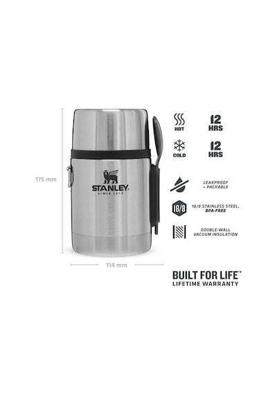 Stanley Adventure Vakumlu 0.53 L Yemek Termosu Gri