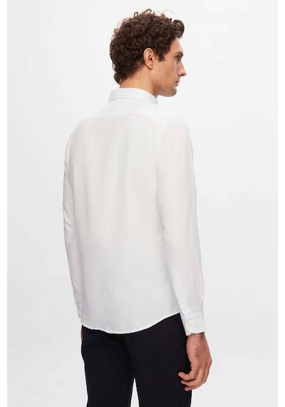 D's Damat Slim Fit Armürlü Düğmeli Yaka Pamuklu Erkek Gömlek - Beyaz 5HC02ORT07265 Beyaz D's Damat Slim Fit Armürlü Düğmeli Yaka Pamuklu Erkek Gömlek - Beyaz 5HC02ORT07265 Beyaz