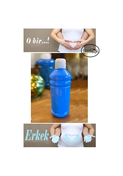 Mavi Cinsiyet Belirleme Parmak Boyası 1 Adet 500 Ml Kız Cinsiyet Açıklama Boyası Yıkanabilir Zararsız
