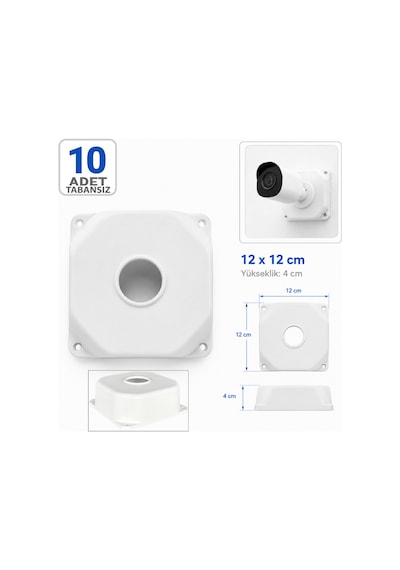 0 Adet 12x12 Tabansız Kamera Buatı Kamera Montaj Kutusu Junction Box Bullet Dome Ip Uyumlu