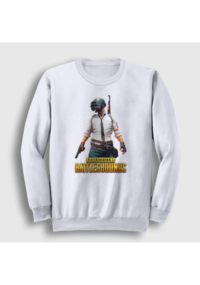 Presmono Unisex Cover Pubg Sweatshirt Beyaz