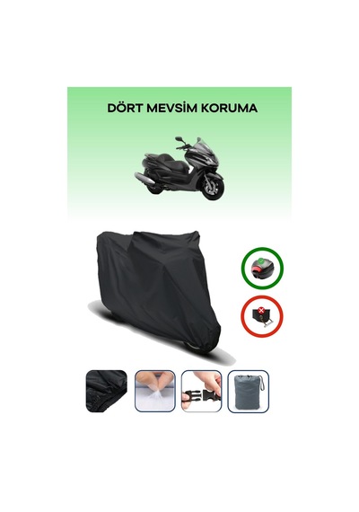 Siyah Yamaha Majesty 400 Motosiklet Brandası Arka Çanta Uyumlu