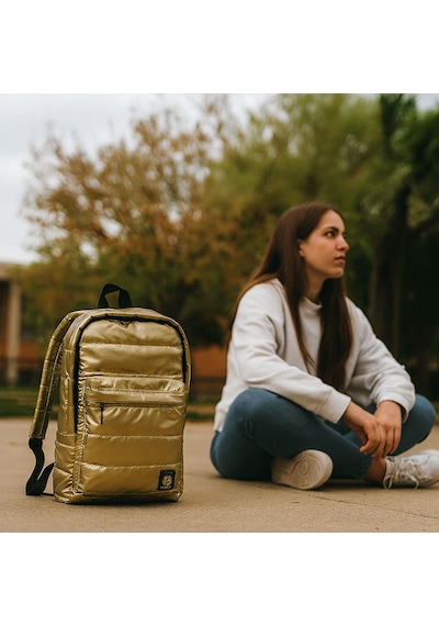 Biggdesign Moods Up Curious Kapitone Sırt Çantası Su Geçirmez Hafif Okul Ve Laptop Çantası Sarı Sarı